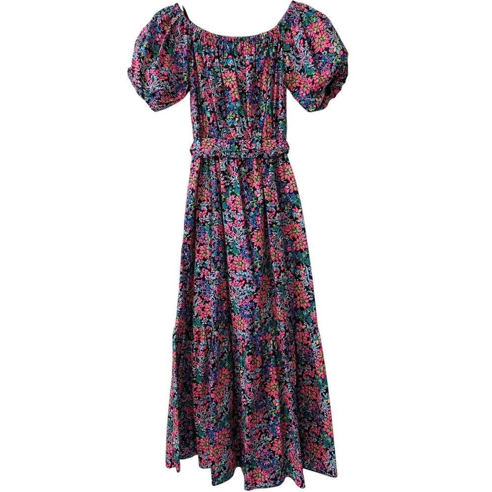 Lilly Pulitzer Tamie Off The Shoulder Midi Dress In Feeling Fintastic Size XS - Picture 5 of 11